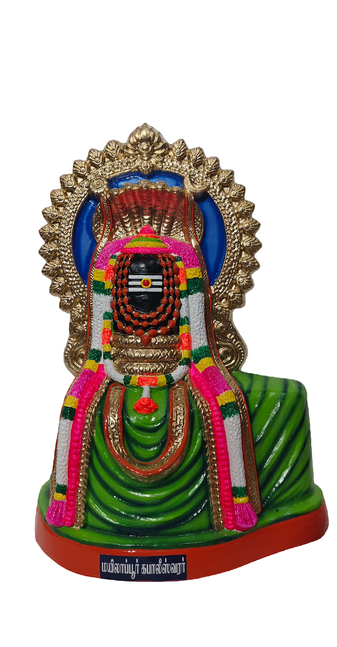 Mylai Kapaleeswarar and Karpagambal – Divine idols symbolizing Lord Shiva and Goddess Parvati, worshipped for blessings of peace, prosperity, and protection