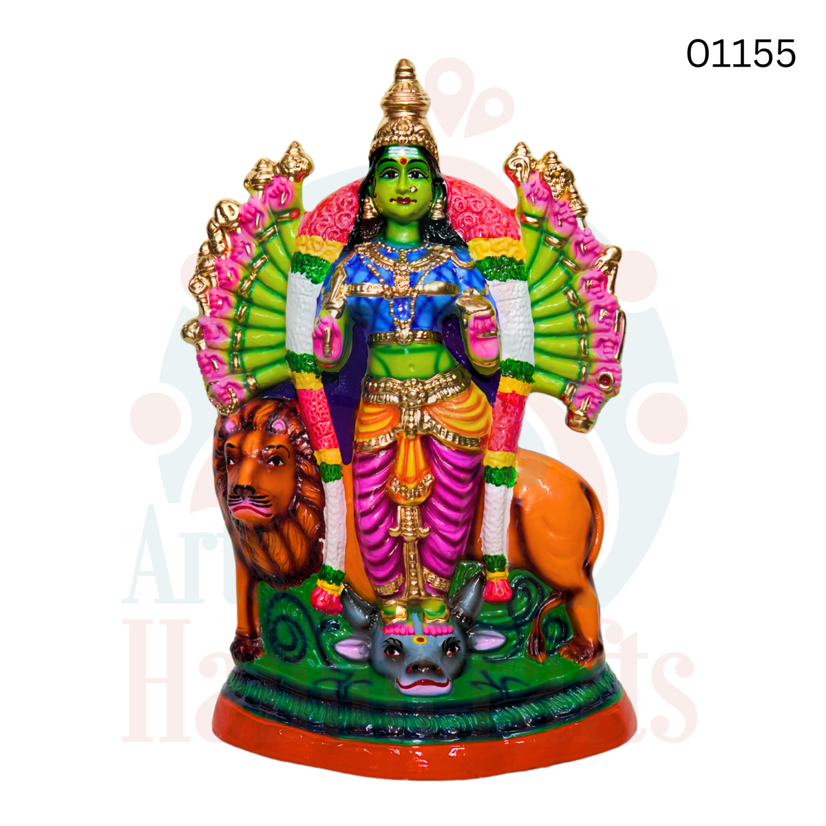 Vishnu Durgai Amman | 15 inches | paper mache
