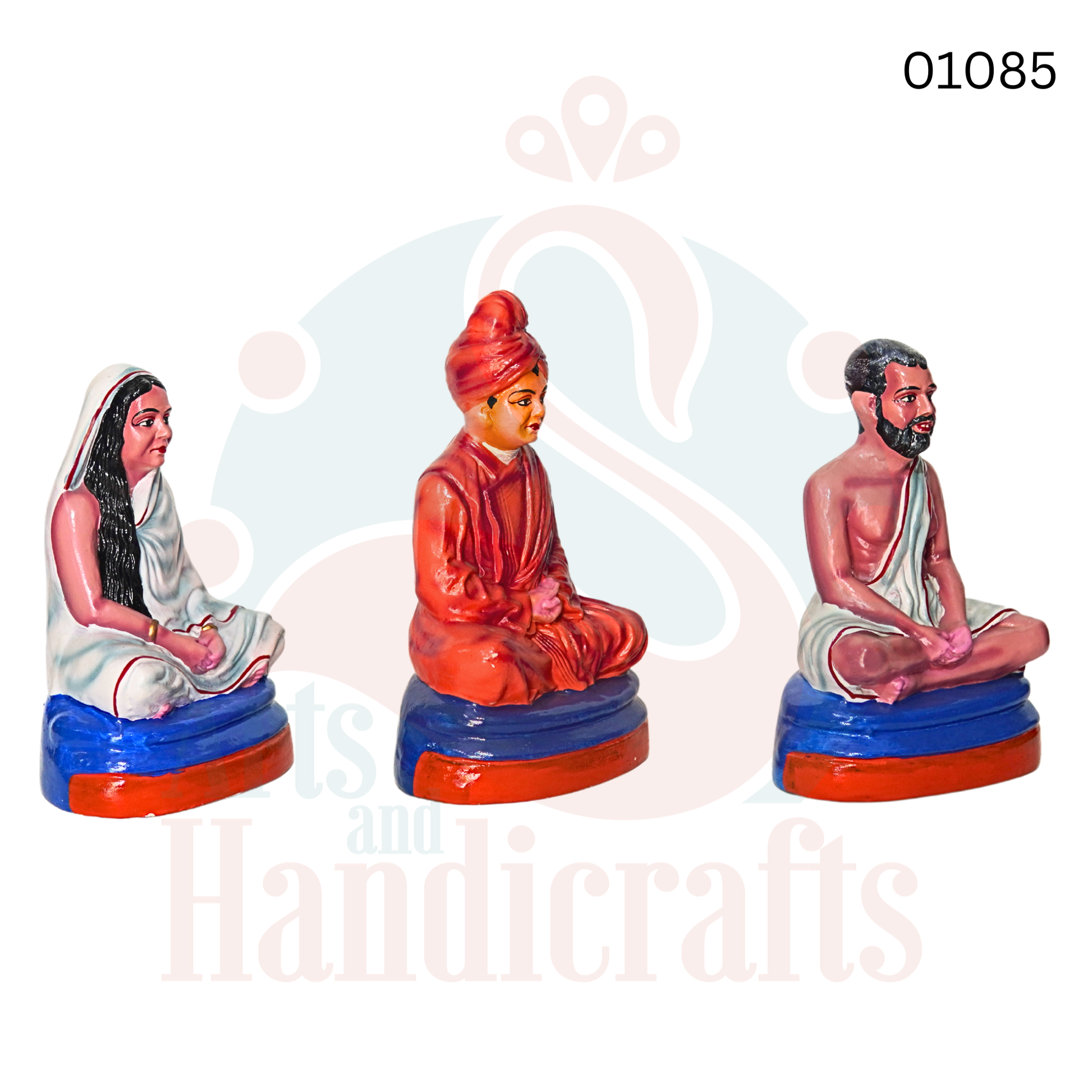 Sri Vivekananda Ramakrishna Sarada devi set | 10 inches | paper mache