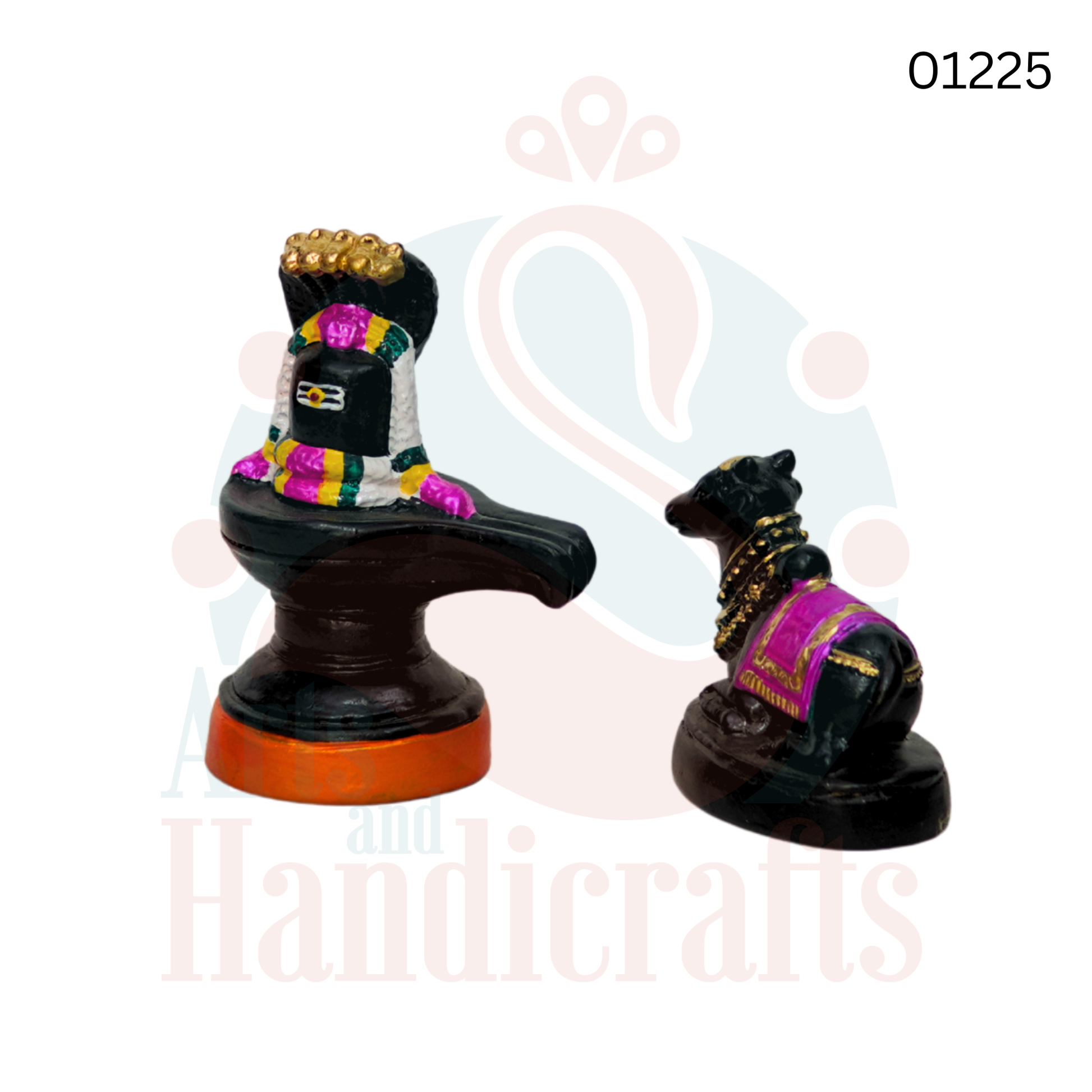 Nandhi Lingam set | 5 inches | paper mache