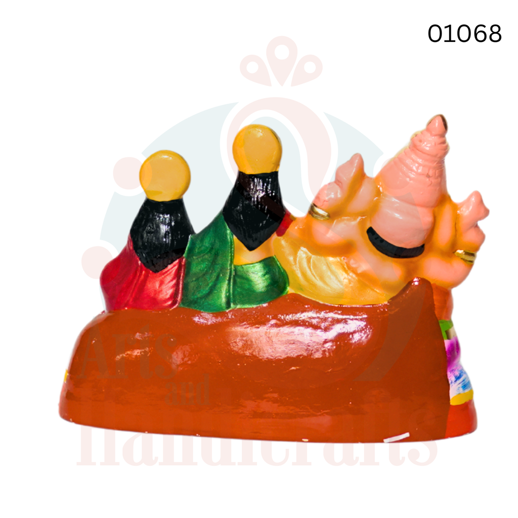 Siddhi Buddhi Vinayagar | 8 inches | paper mache