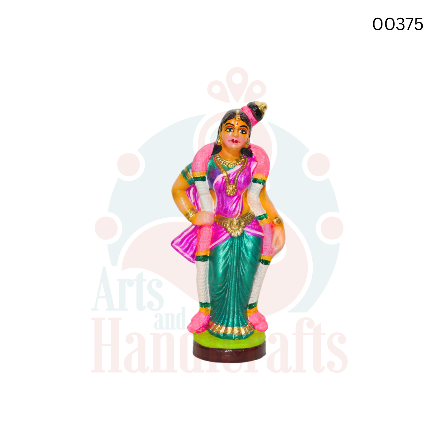 Malai Soodi Kudutha Andal Statue Set | 11 inches | Clay