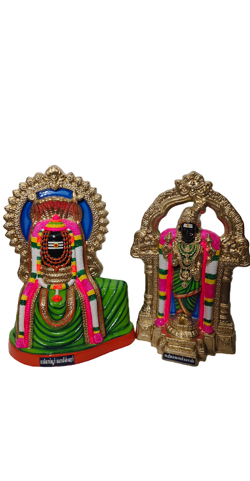 Mylai Kapaleeswarar and Karpagambal – Divine idols symbolizing Lord Shiva and Goddess Parvati, worshipped for blessings of peace, prosperity, and protection